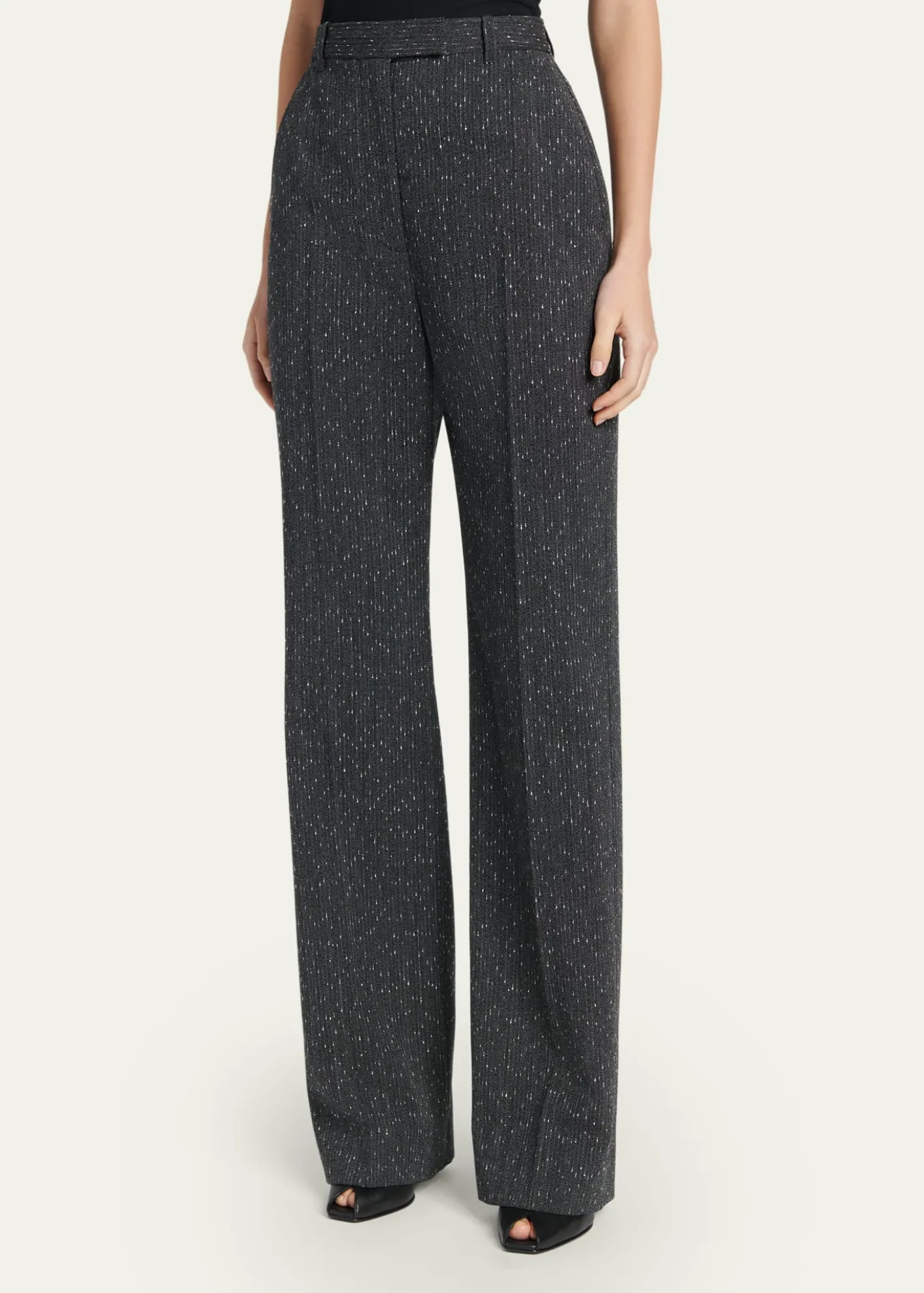 McQueenHigh-Rise Pinstripe Straight-Leg Trousers