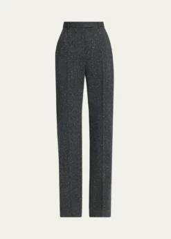 McQueenHigh-Rise Pinstripe Straight-Leg Trousers