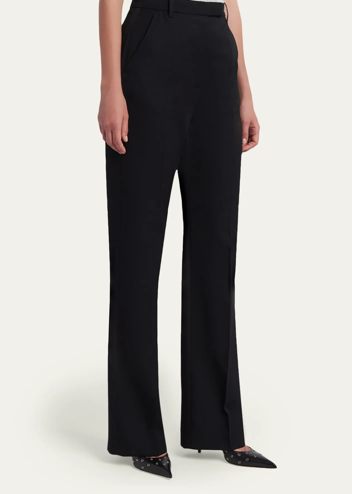 McQueenHigh-Rise Straight-Leg Wool Trousers