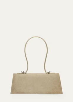 McQueenJewelled Croc-Embossed Suede Top-Handle Bag