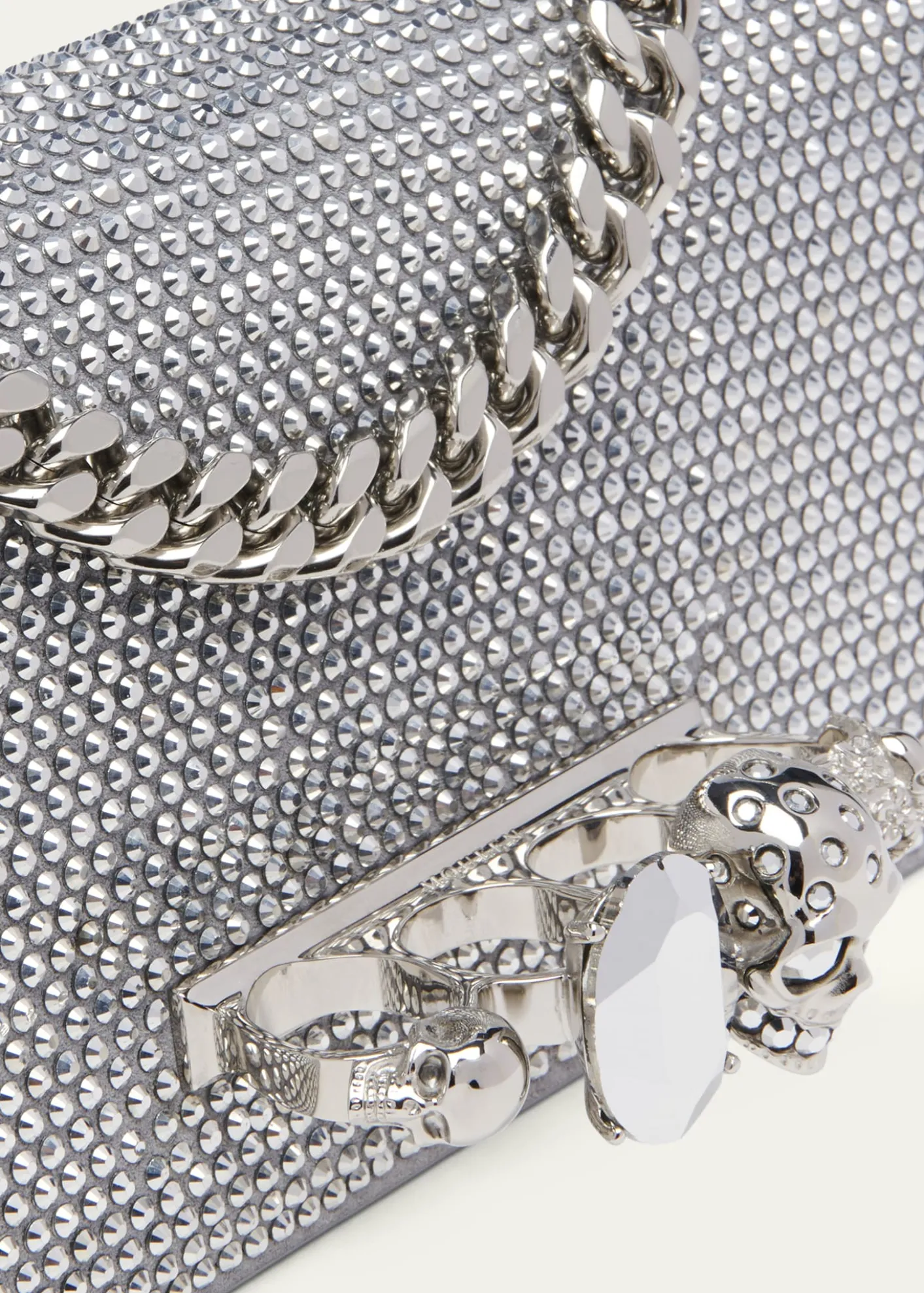 McQueenJewelled Rhinestone Leather Shoulder Bag