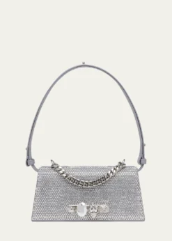 McQueenJewelled Rhinestone Leather Shoulder Bag