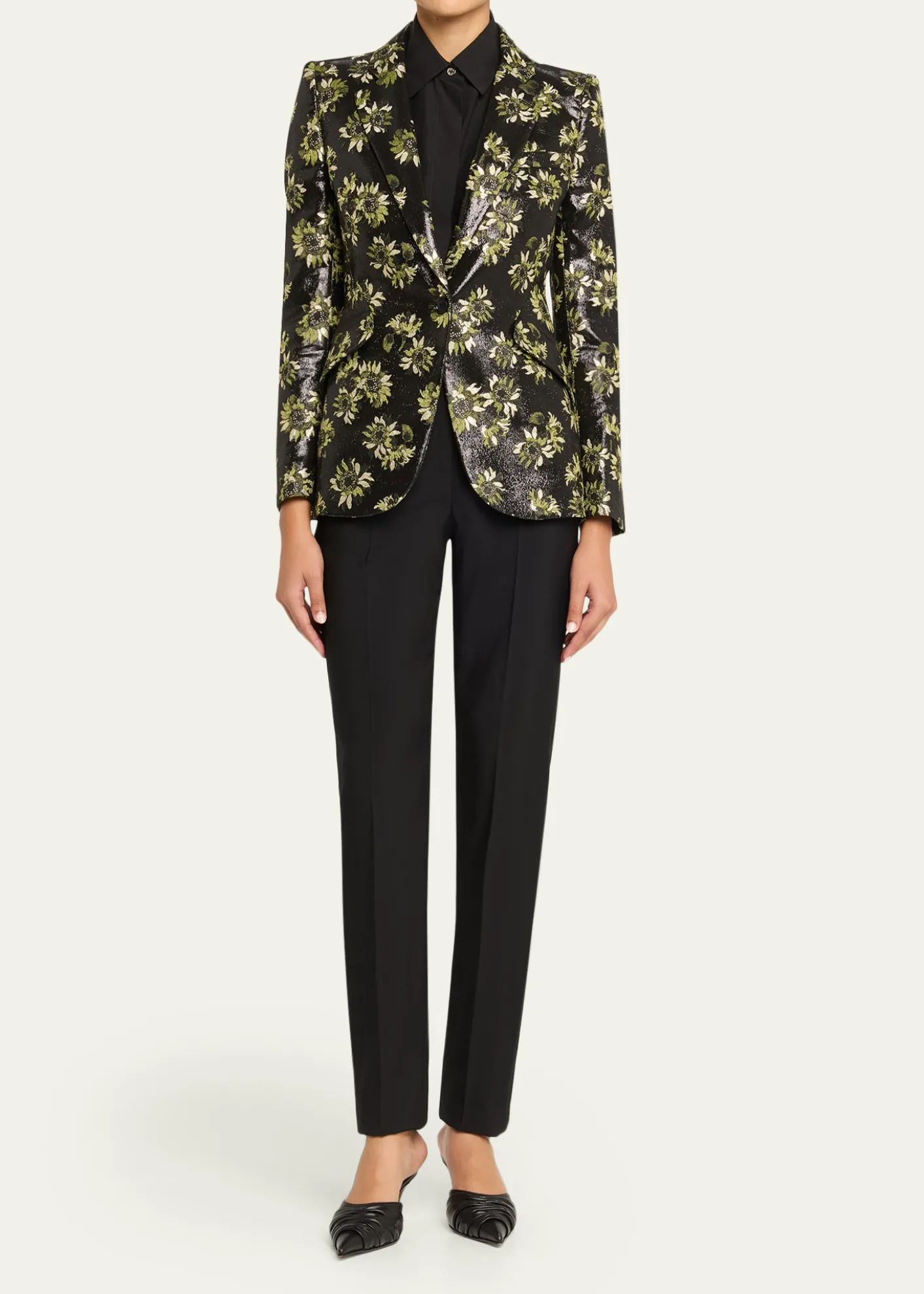 McQueenLacquered Sunflower Single-Breasted Jacket