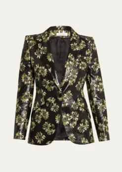 McQueenLacquered Sunflower Single-Breasted Jacket