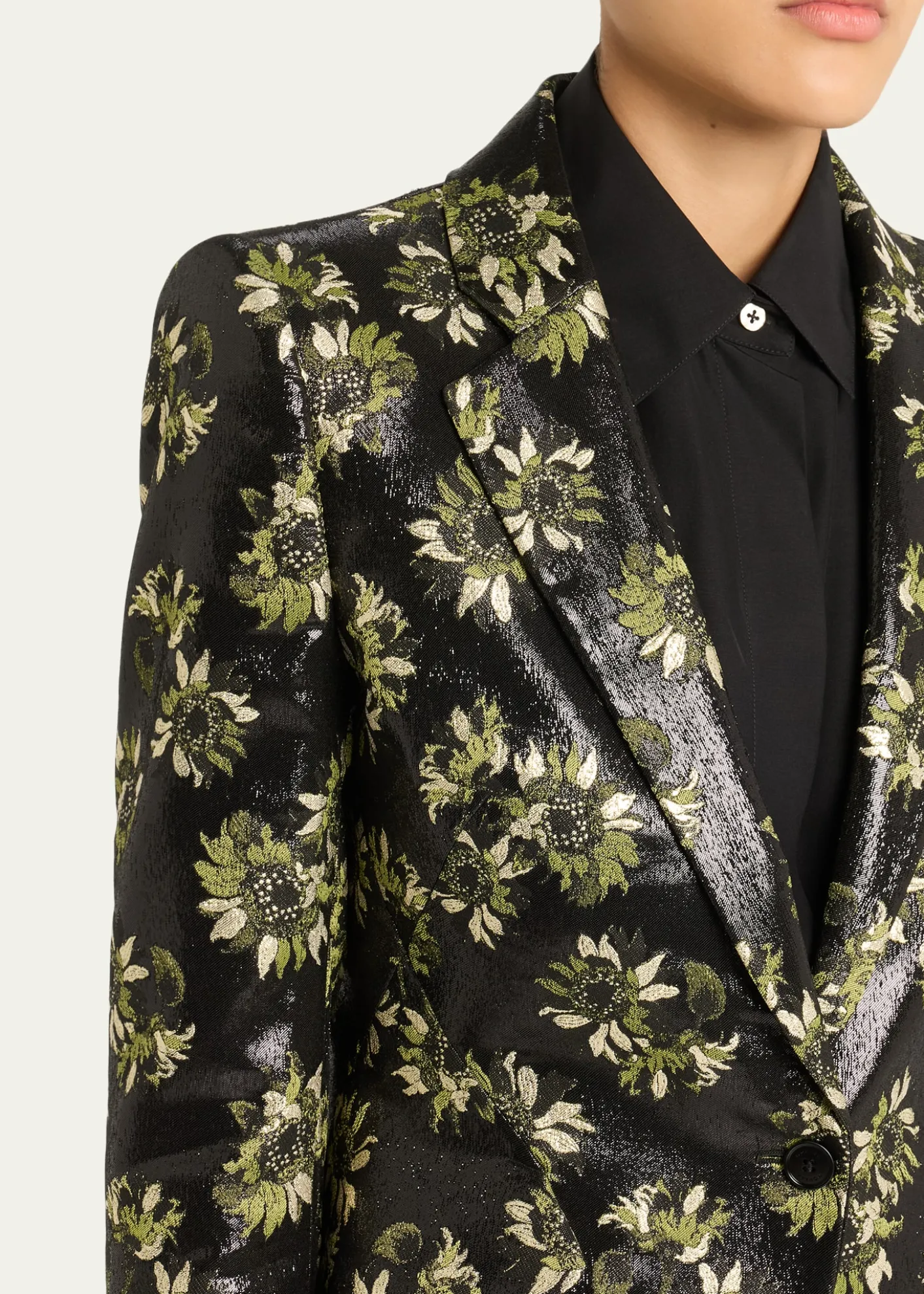 McQueenLacquered Sunflower Single-Breasted Jacket