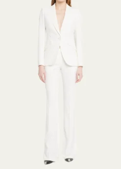 McQueenLeaf Crepe Classic Suiting Pants