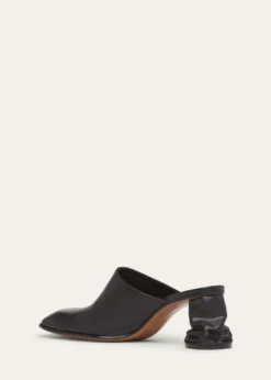 McQueenLeather Block-Heel Mules