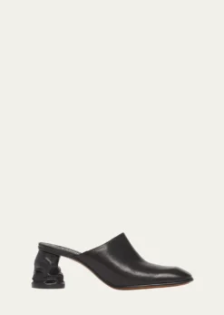 McQueenLeather Block-Heel Mules