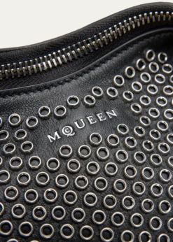 McQueenManta Eyelet-Covered Leather Clutch Bag