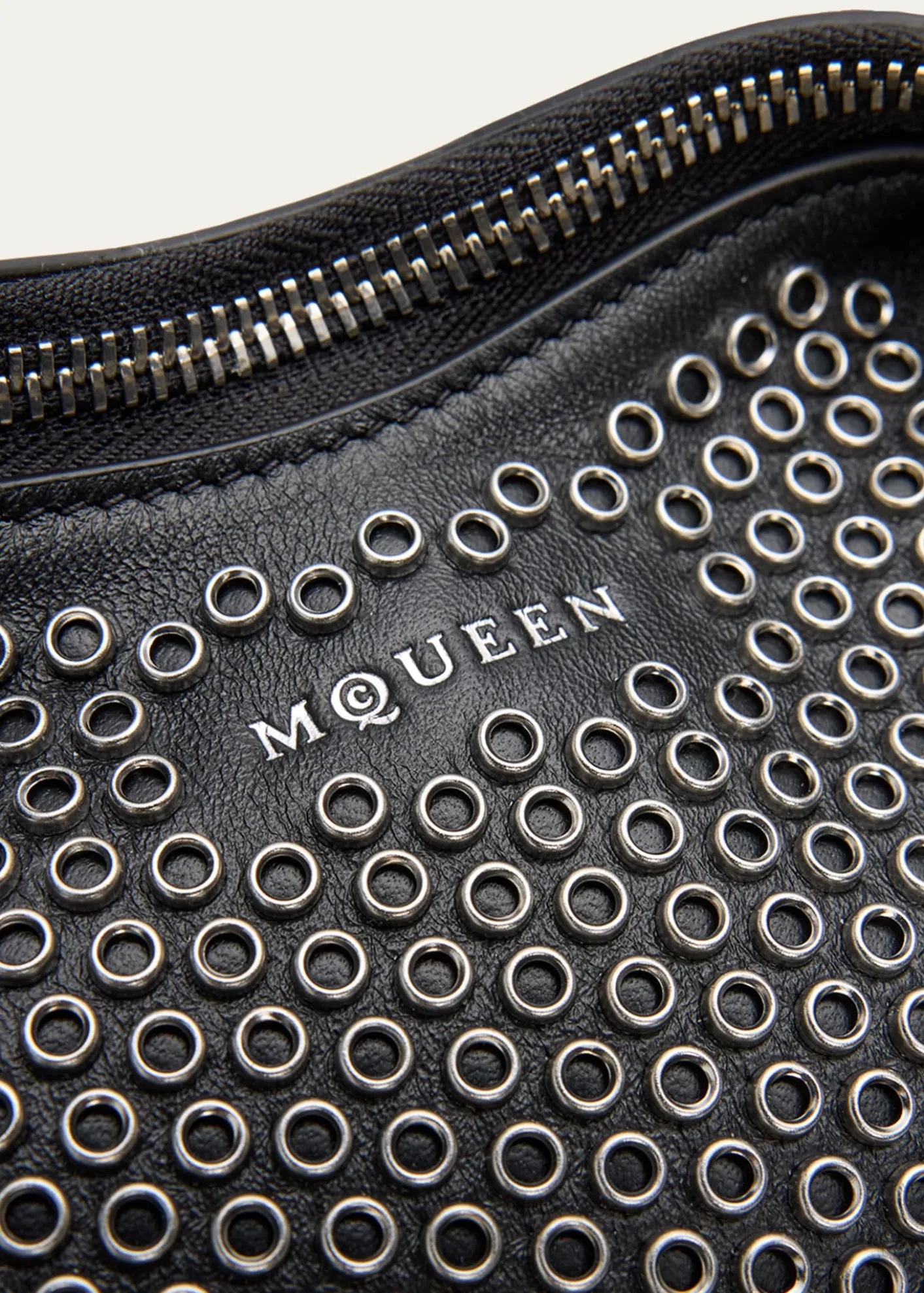 McQueenManta Eyelet-Covered Leather Clutch Bag