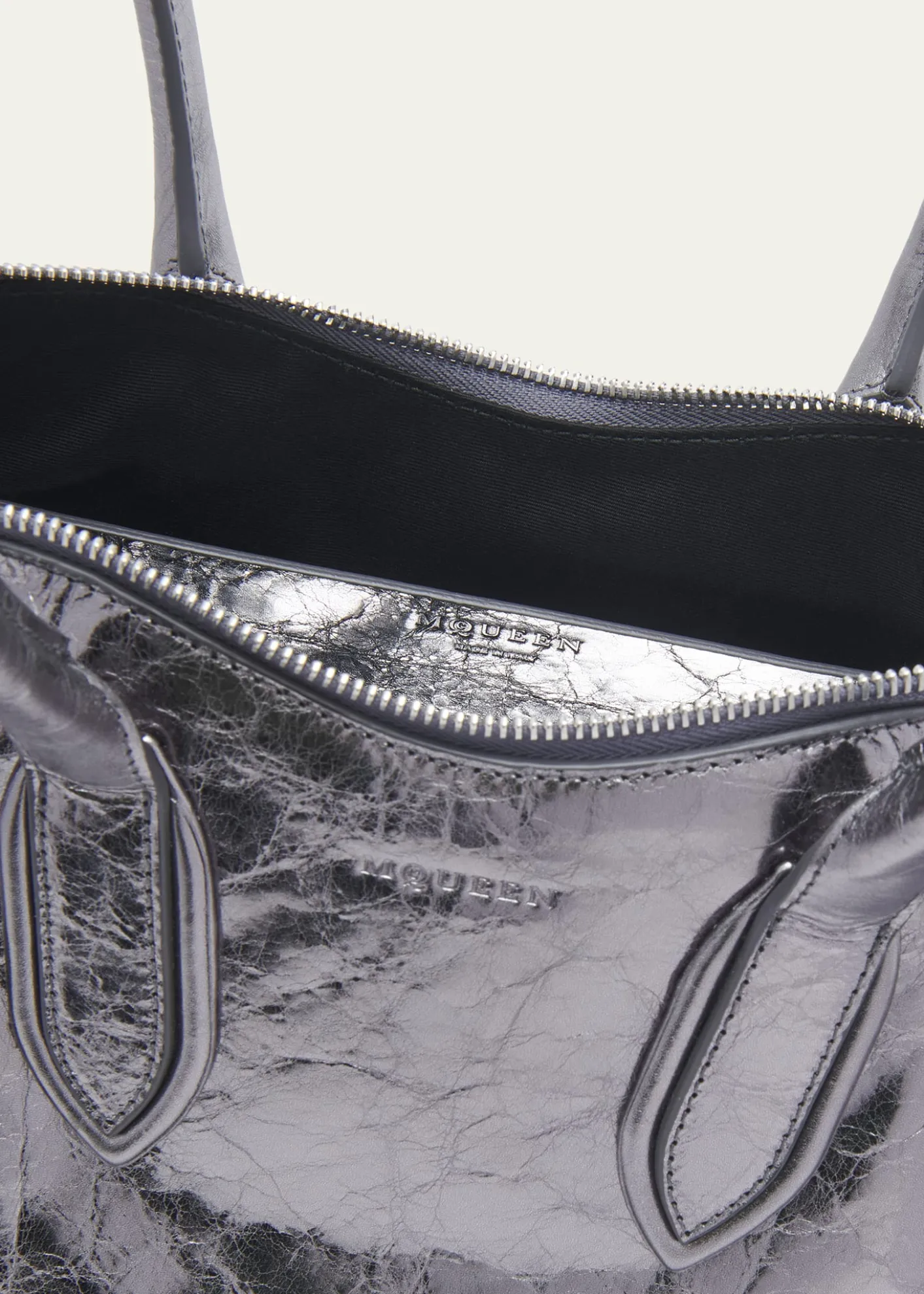 McQueenManta Shoulder Bag in Metallic Leather