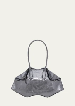 McQueenManta Shoulder Bag in Metallic Leather