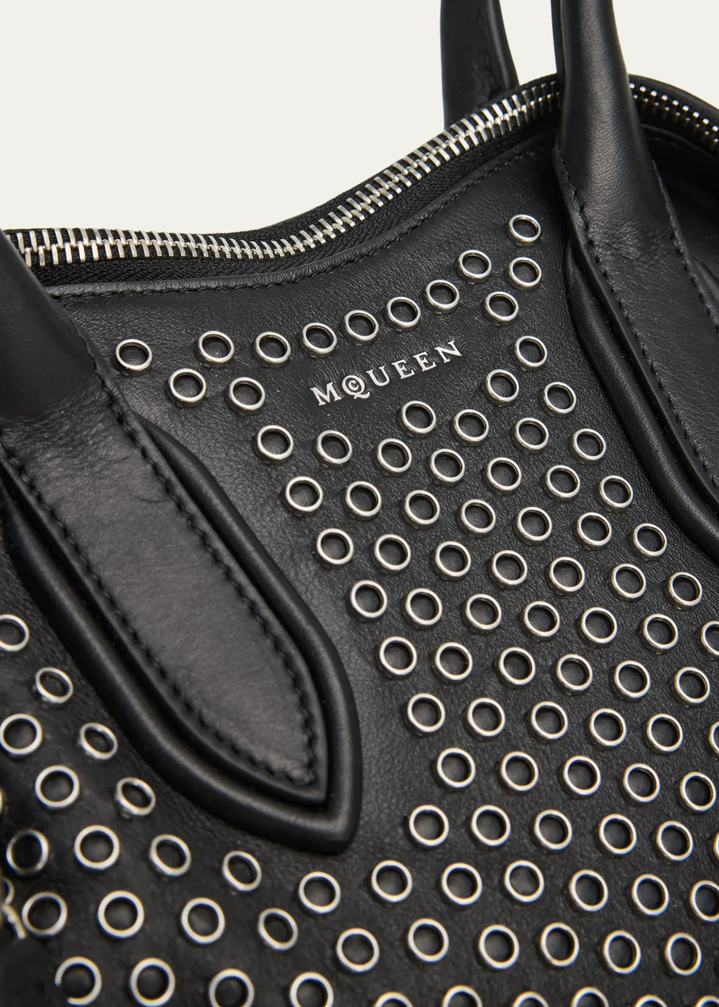 McQueenManta Studded Sculptural Nappa Leather Shoulder Bag