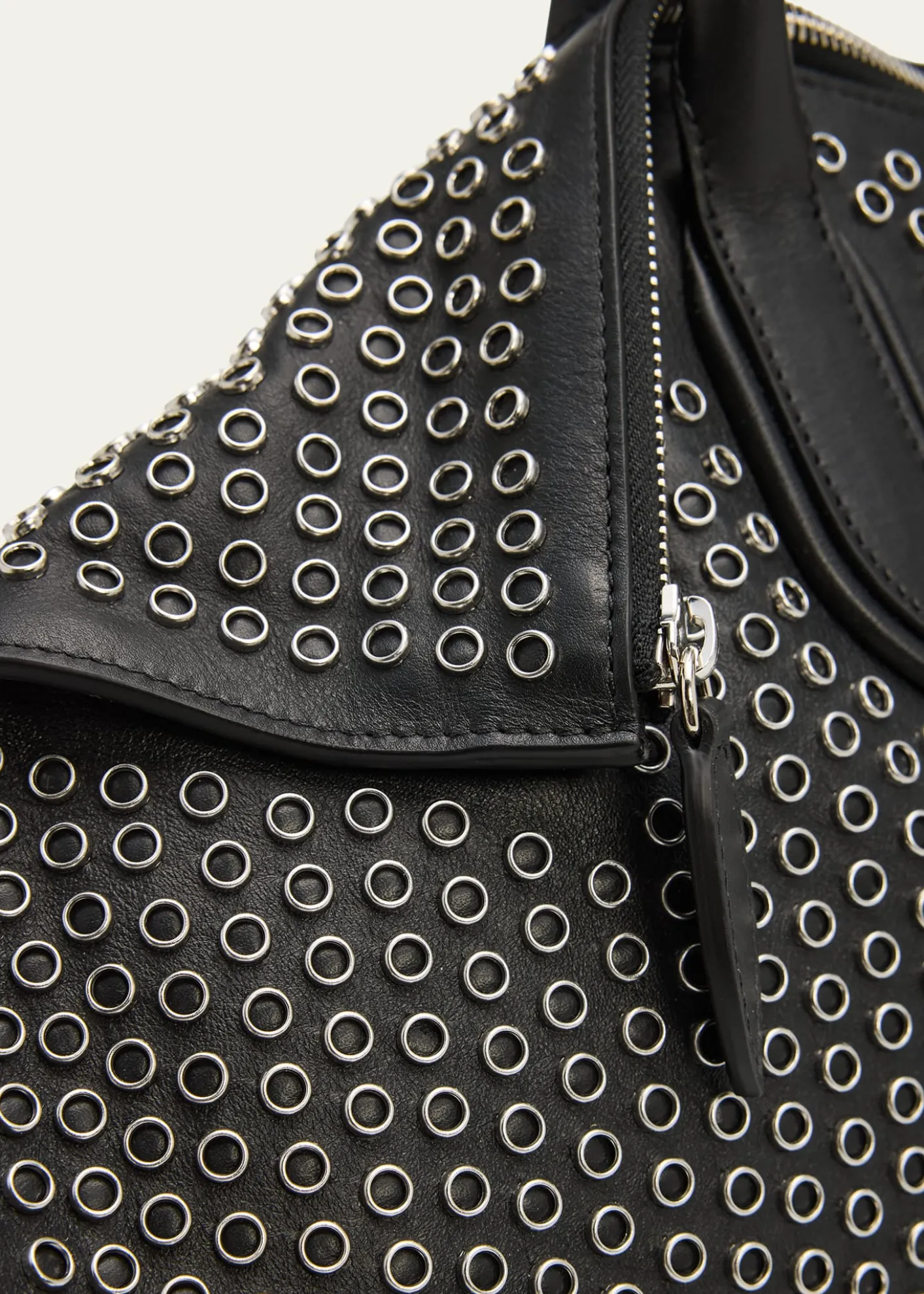 McQueenManta Studded Sculptural Nappa Leather Shoulder Bag