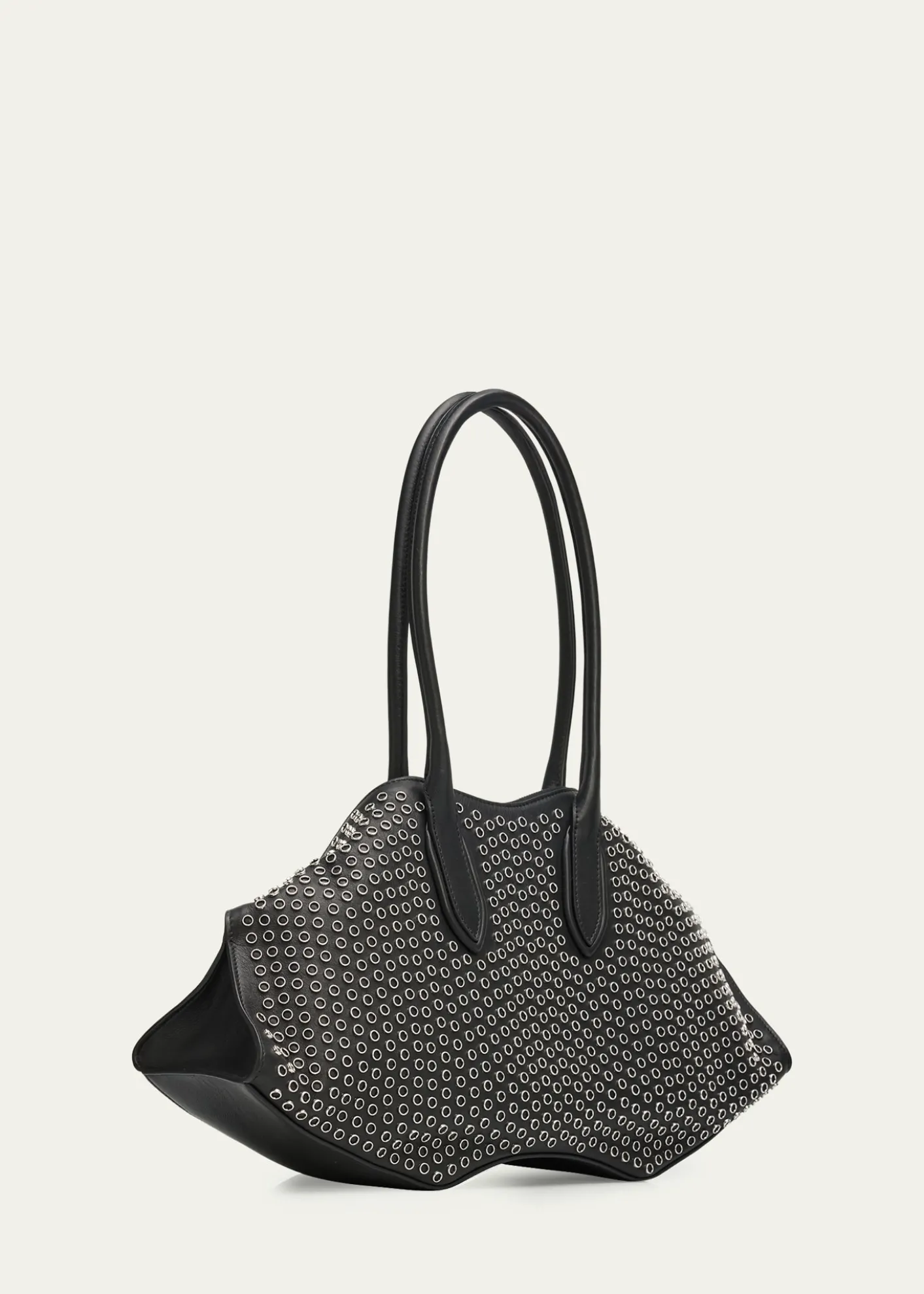 McQueenManta Studded Sculptural Nappa Leather Shoulder Bag