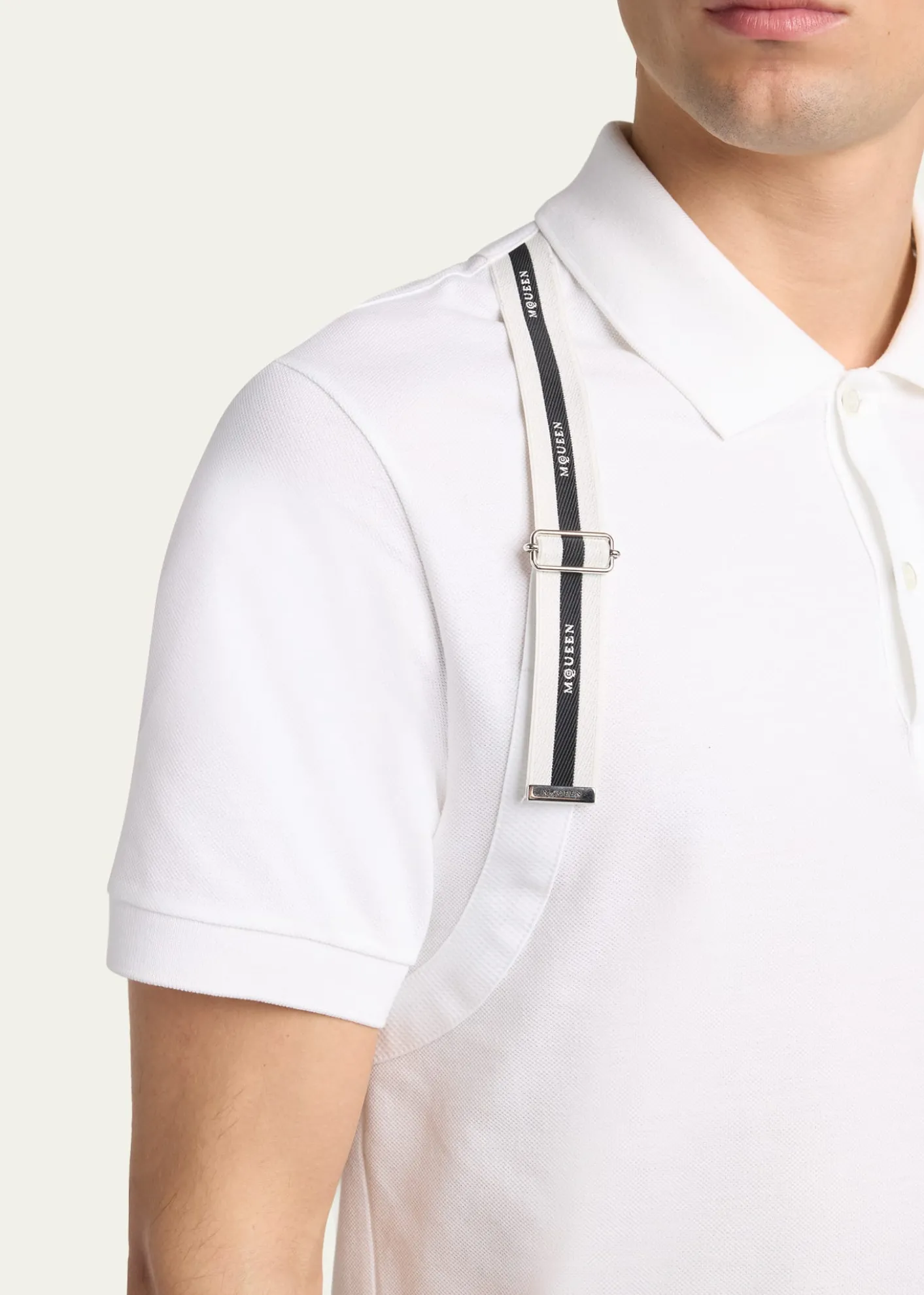 McQueenMen's Harness Cotton Pique Polo Shirt