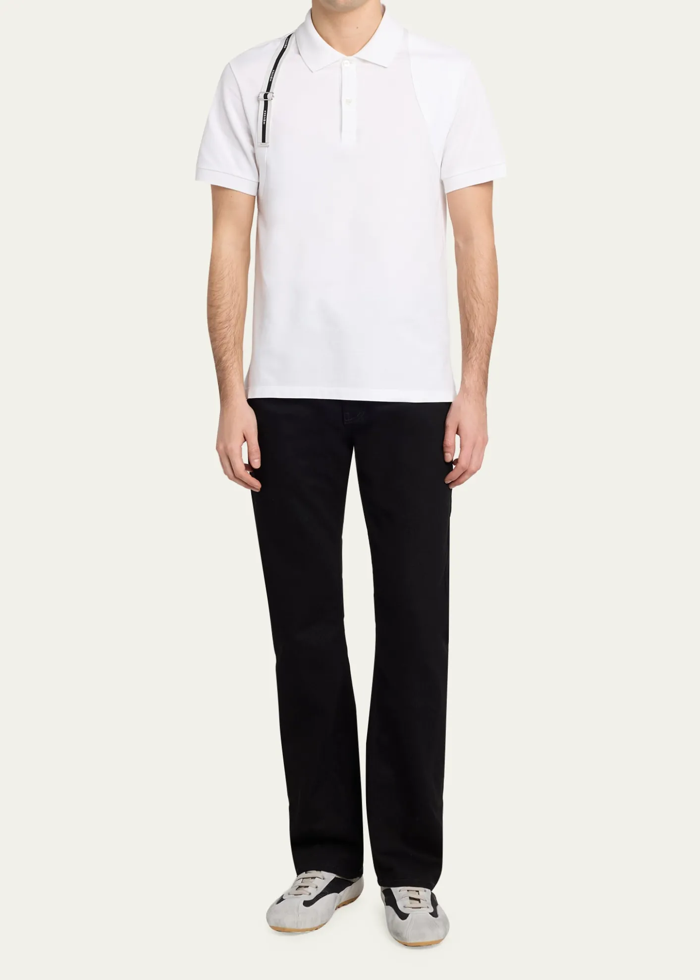 McQueenMen's Harness Cotton Pique Polo Shirt