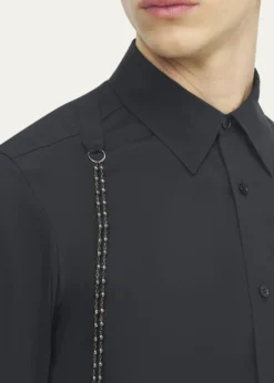 McQueenMen's Cotton Beaded-Harness Sport Shirt