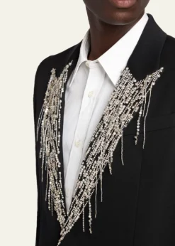 McQueenMen's Crystal Embroidery Single-Breasted Sport Coat