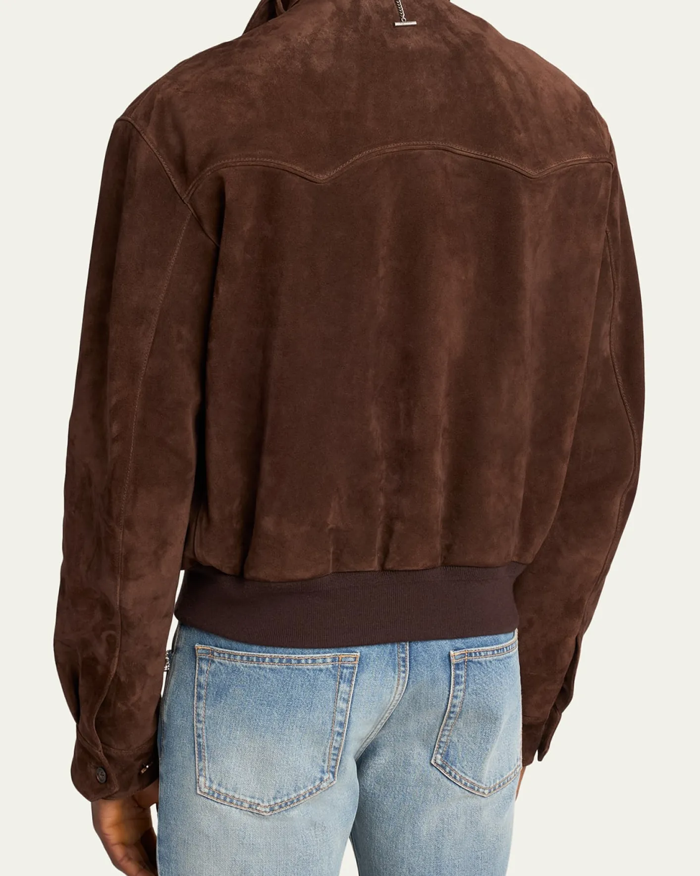 McQueenMen's Harrington Cropped Leather Bomber Jacket