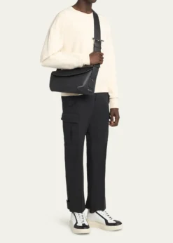 McQueenMen's Leather T-Bar Sling Bag