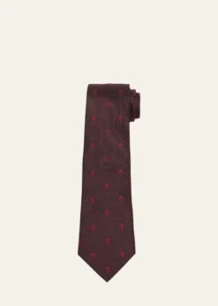 McQueenMen's Skull & Polka Dot Tie