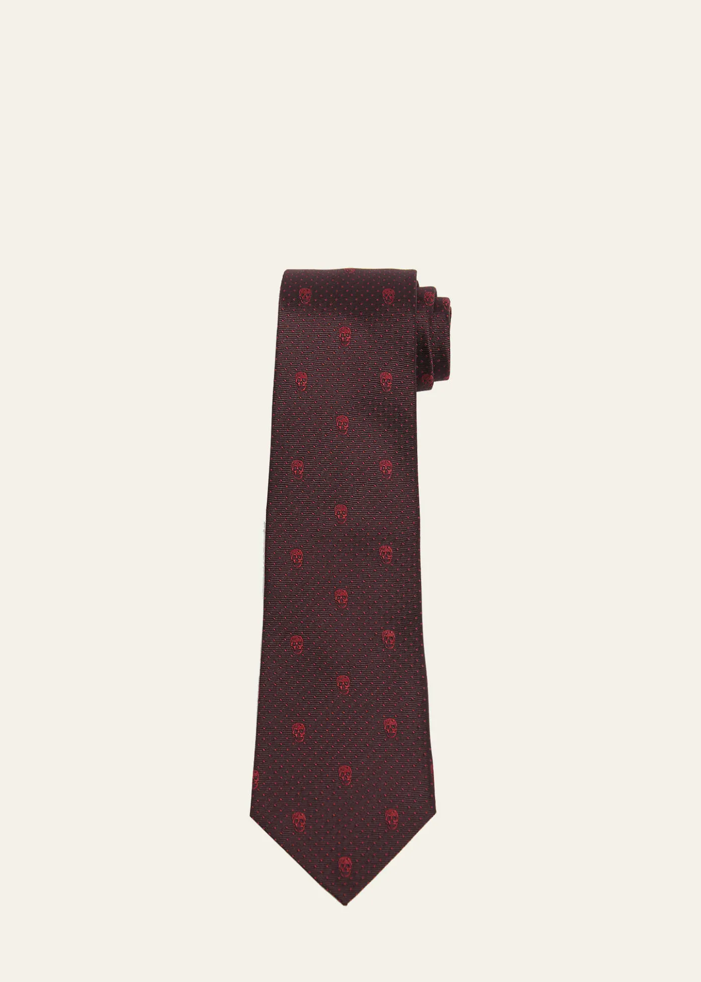 McQueenMen's Skull & Polka Dot Tie