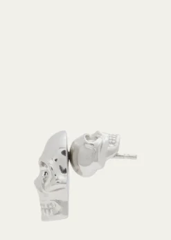 McQueenMen's Skull Stud Earring, Single