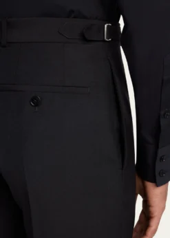 McQueenMen's Waist-Tab Straight Fit Flat-Front Trousers