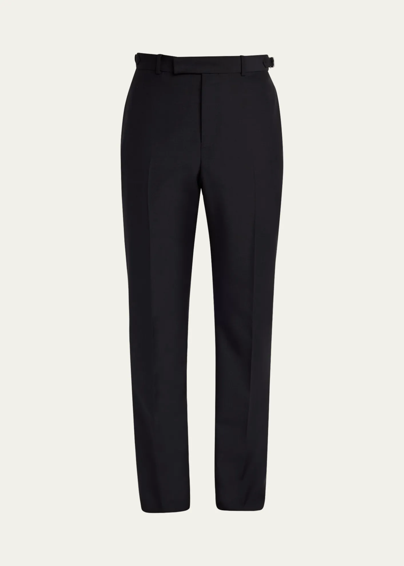 McQueenMen's Waist-Tab Straight Fit Flat-Front Trousers