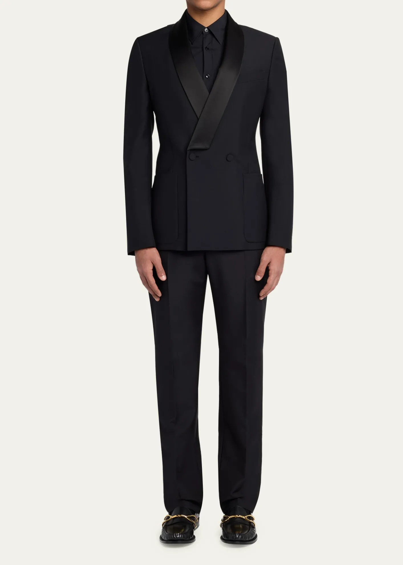 McQueenMen's Waist-Tab Straight Fit Flat-Front Trousers