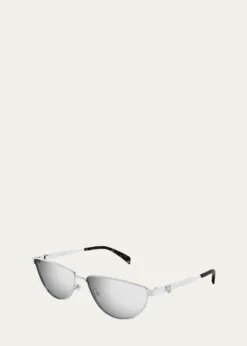 McQueenMirrored Metal Cat-Eye Sunglasses