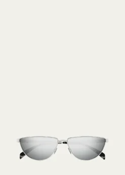 McQueenMirrored Metal Cat-Eye Sunglasses