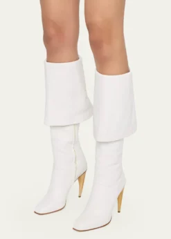 McQueen105mm Horn Leather Knee-High Boots