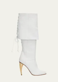 McQueen105mm Horn Leather Knee-High Boots