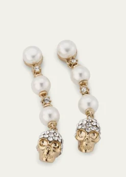 McQueenPearly Skull Drop Earrings