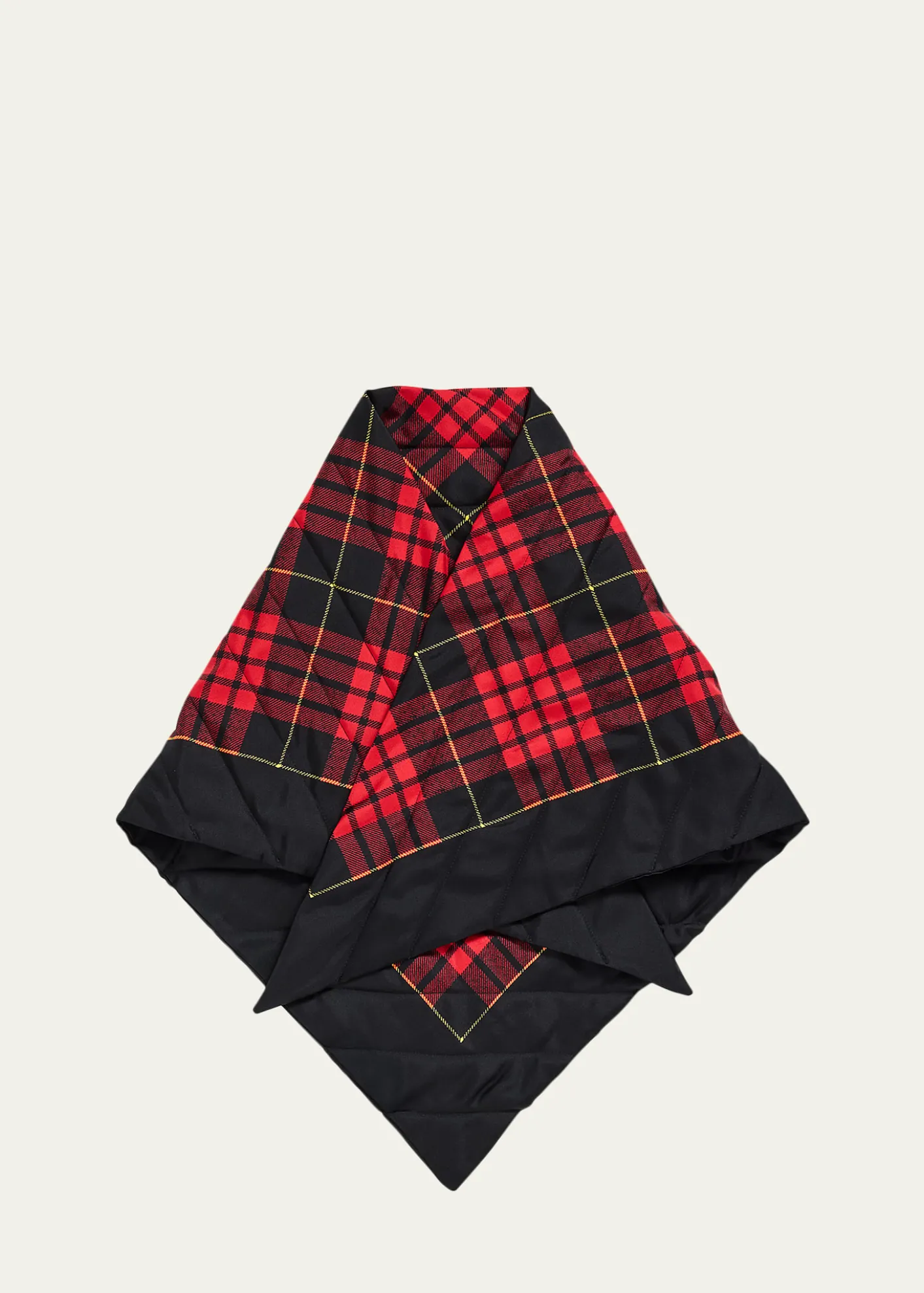 McQueenQuilted Tartan Triangular Scarf