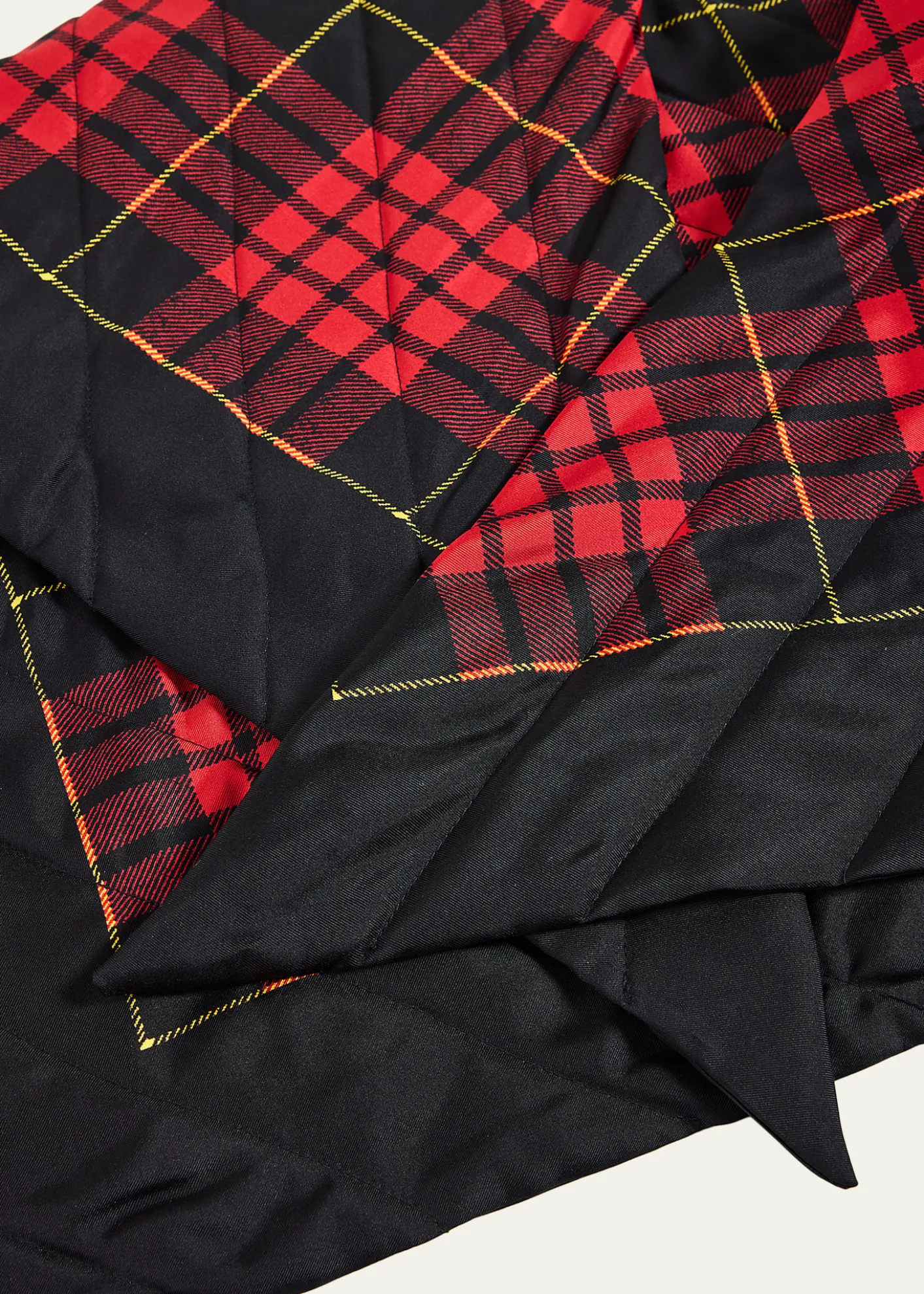 McQueenQuilted Tartan Triangular Scarf