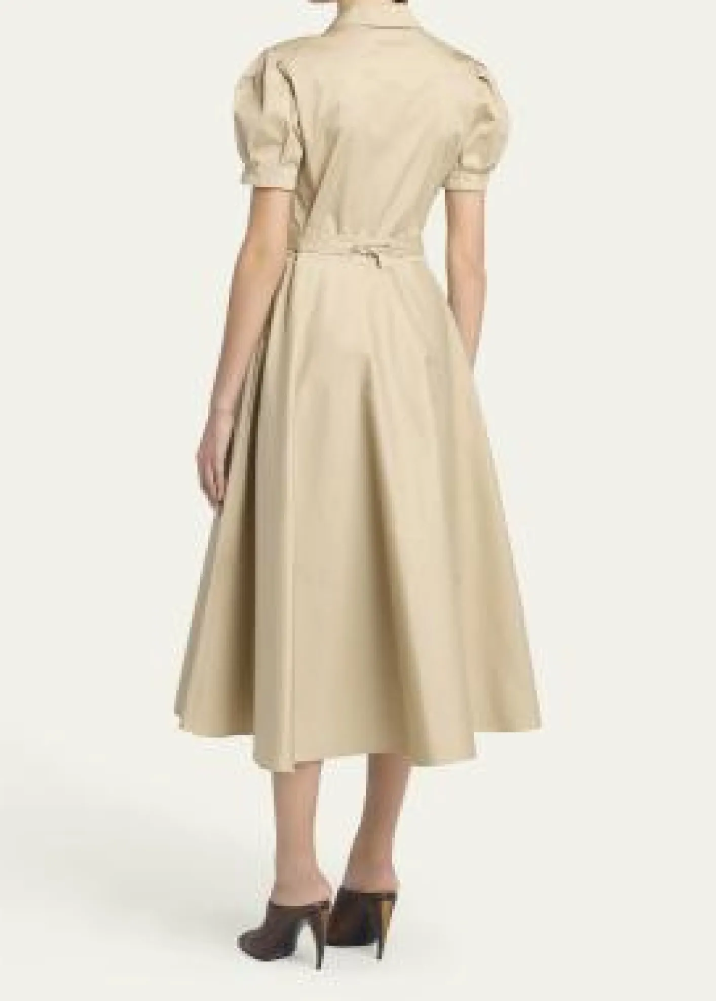 McQueenResponsible Cotton Puff-Sleeve Midi Shirtdress