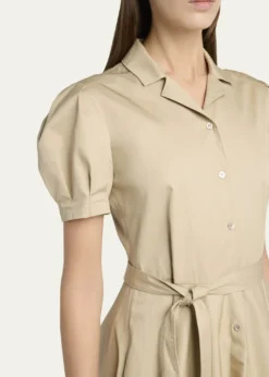McQueenResponsible Cotton Puff-Sleeve Midi Shirtdress