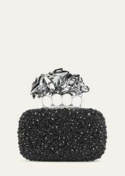 McQueenRose Sculptural Crystal-Encrusted Clutch Bag