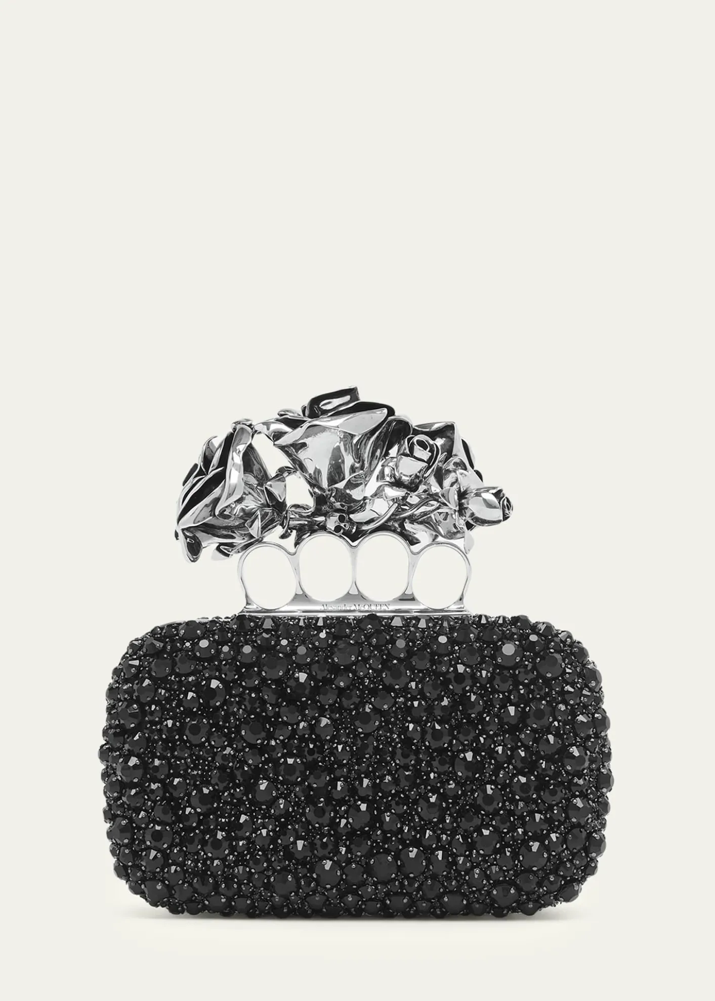 McQueenRose Sculptural Crystal-Encrusted Clutch Bag