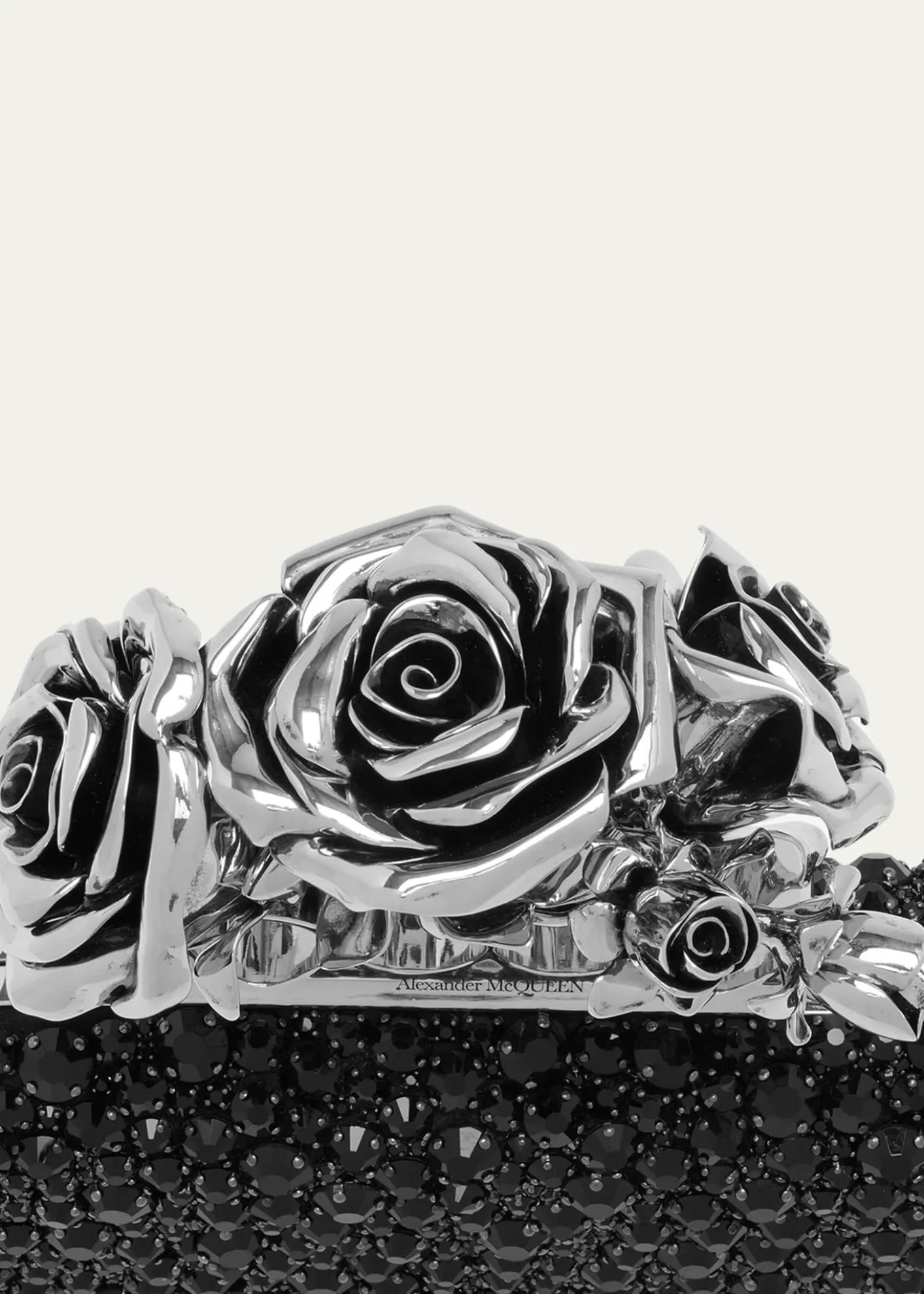 McQueenRose Sculptural Crystal-Encrusted Clutch Bag