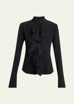 McQueenRuffle Crepe De Chine Shirt