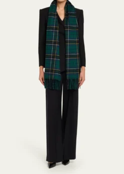 McQueenSilk & Cashmere Tartan Scarf