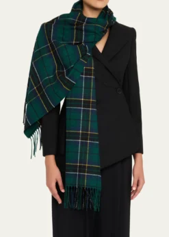 McQueenSilk & Cashmere Tartan Scarf