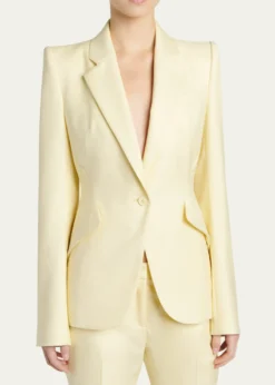 McQueenSingle-Breasted Crepe Slim Jacket