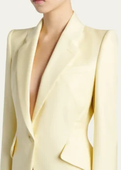 McQueenSingle-Breasted Crepe Slim Jacket