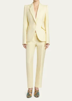 McQueenSingle-Breasted Crepe Slim Jacket