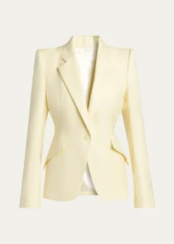 McQueenSingle-Breasted Crepe Slim Jacket